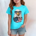 thumbnail image 4 of Yindaity Girls Patriotic T Shirts American Heart Flag Girls 4th of July Shirt USA Patriotic Kids Sequin T-Shirt(Sky Blue,7-8 Years), 4 of 5