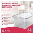 thumbnail image 3 of YfulYde 55 Qt Lidded Containers Stackable Storage Box with Handles, 6 Pack, Clear, 3 of 9