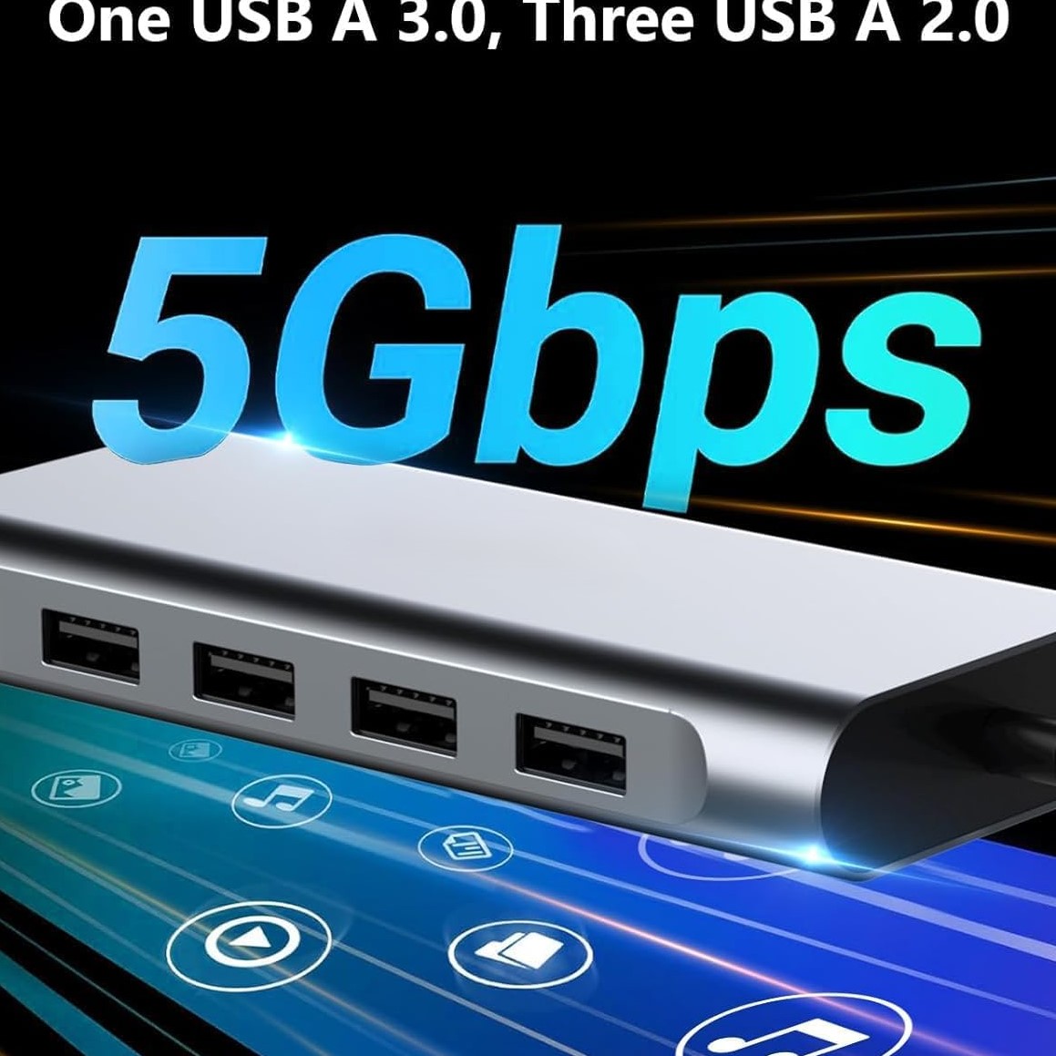 USB C HUB, USB C Adapter 11 in 1 Dongle with 4K HDMI, VGA, PD 100W, 1 X USB 3.0, 3 X USB 2.0 Ethernet, SD/TF Card Reader, 3.5mm Headphone Jack for iPhone 17/16 MacBook Pro/Air, Other Type C Laptops