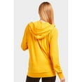 thumbnail image 4 of DailyWear Womens Long Sleeve Thin Cotton Full Zip Up Hoodie Jacket Mustard, Small, 4 of 4