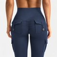 thumbnail image 3 of Carlikeit Women's Flare Leggings High Waisted Yoga Workout Pants with Cargo Pockets No Front Seam High Stretch Quick Dry Bootcut Leggings, 3 of 7