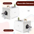 thumbnail image 6 of Pefilos 34" Large Enclosed Cat Litter Box Enclosure, Wood Hidden Cat Washroom, Cat House with Magazine Rack, White, 6 of 9