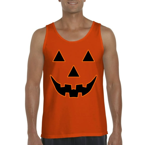 MmF - Men's Tank Top for Men - Halloween Jack O' Lantern Pumpkin Face