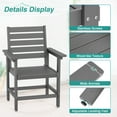 thumbnail image 4 of DYCANPO 18'' HDPS Outdoor Dining Chair Set of 2, Patio Chair with Armrest for Backyard, Gray, 4 of 5