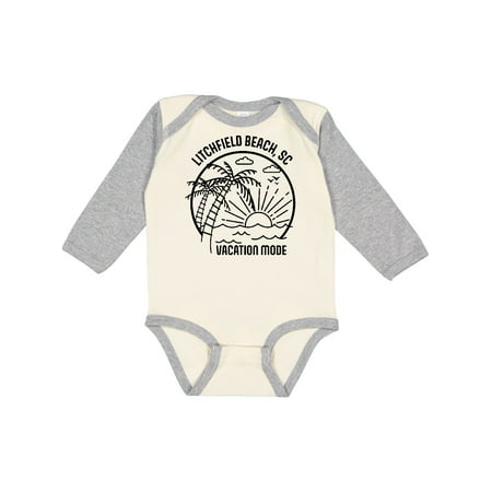 

Inktastic Summer Vacation Mode Litchfield Beach South Carolina Gift Baby Boy or Baby Girl Long Sleeve Bodysuit