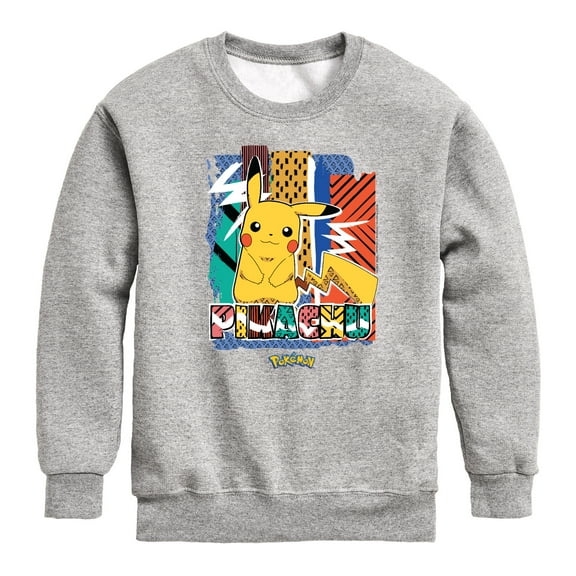 Pokémon - Pikachu Summer Pattern - Youth Crewneck Fleece Sweatshirt
