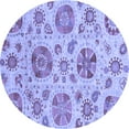 thumbnail image 1 of Ahgly Company Machine Washable Indoor Round Abstract Blue Modern Area Rugs, 6' Round, 1 of 4
