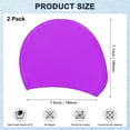 thumbnail image 3 of Uxcell Gorro de Natación de Silicona en Forma de Lágrima, Paquete de 2 para Mujeres y Hombres, Sombrero de Natación Impermeable y Antideslizante [Morado], 3 of 6