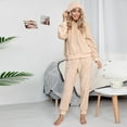 thumbnail image 5 of Womens Fuzzy Sherpa Fleece Pajamas Set Long Sleeve Hoodies Pajama Pants Cozy 2 Piece Outfits Loungewear Sleepwear Womens Clothes, 5 of 6