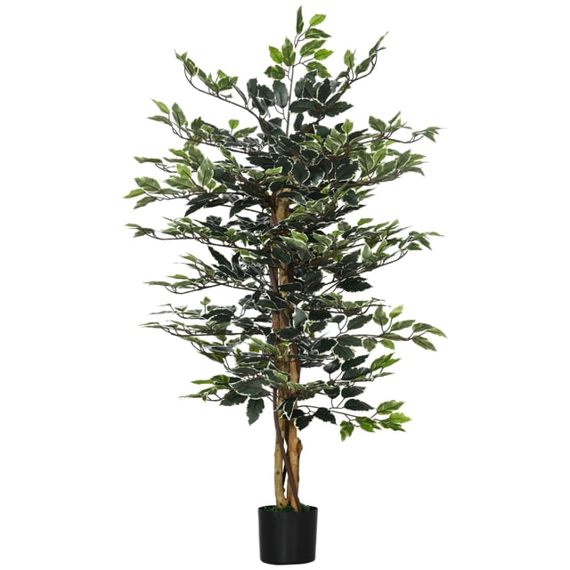 HOMCOM Arbre de Ficus Artificiel de 4,3 Pi pour Décoration Intérieure