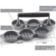 thumbnail image 2 of Bugucat hamburger press for 3 mini burger patties, 3 mini burger press made of cast aluminum with non-stick coating, grill accessories, 2 of 5
