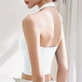 thumbnail image 4 of RMGVDSD Womens Tank Tops Shirts Womens Halter Neck Built In Bra Workout Sports Tank Tops Summer Trendy Backless Going Out Clothing Blouse Fashion Tees Shirts, 4 of 5