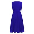 thumbnail image 4 of IROINNID Clearance Formal Dress for Women Wedding Guest Evening Night Party Dress Elegant Summer Gentle Sleeveless Round Neck Pleated Solid Color Dress,Blue, 4 of 8