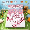 thumbnail image 4 of Manfei Cartoon Baseball Bed Sheets, Kawaii Personalized Initial G Full Size Sheets, Pink Light Blue G 4 Pieces(1 Flat Sheet, 1 Fitted Sheet and 2 Pillowcases), 4 of 6