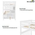 thumbnail image 4 of Bellemave Twin Over Twin Stairway Bunk Bed 2 Twin Bunk Bed with Storage Stairs Convertible 2 in 1 Bunk Bed Frame with Shelves and Guardrail, White, 4 of 10