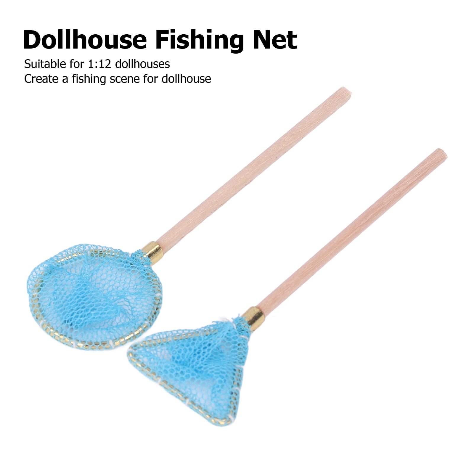 dollhouse fish net Miniature 1:12 Scale 2 Pc Fishing Nets SET #G8136 : Toys & Games it is great for DIY mini house supplies Miniature Fishing Net for Dollhouses
