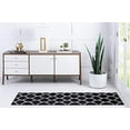 thumbnail image 3 of Unique Loom 3146750 2 x 6 ft. Rounded Trellis Frieze Runner Rug, Black, 3 of 5