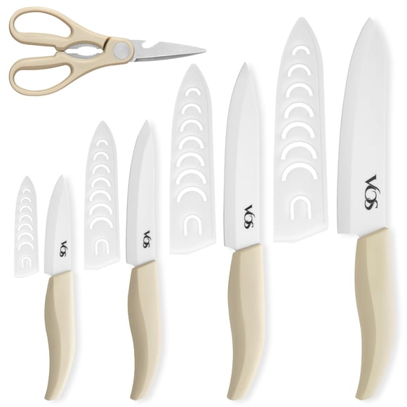 Juego de cuchillos de cerámica Vos Ultra Sharp con tapas 3, 4, 5, 6, para pelar
