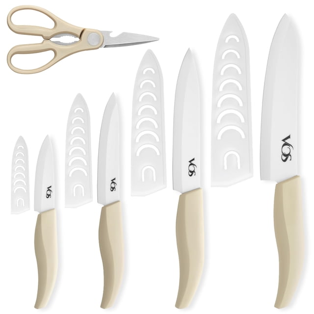 Juego de cuchillos de cerámica Vos Ultra Sharp con tapas 3, 4, 5, 6, para pelar