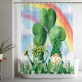 thumbnail image 5 of St Patrick's Day Shower Curtain Set, Waterproof Shower Curtains for Bathroom, Green Gnomes Shamrock Cloud Plants Rainbow Washable Fabric Bath Curtain for Bathtub Decoration with Hooks 72x78 Inches, 5 of 9