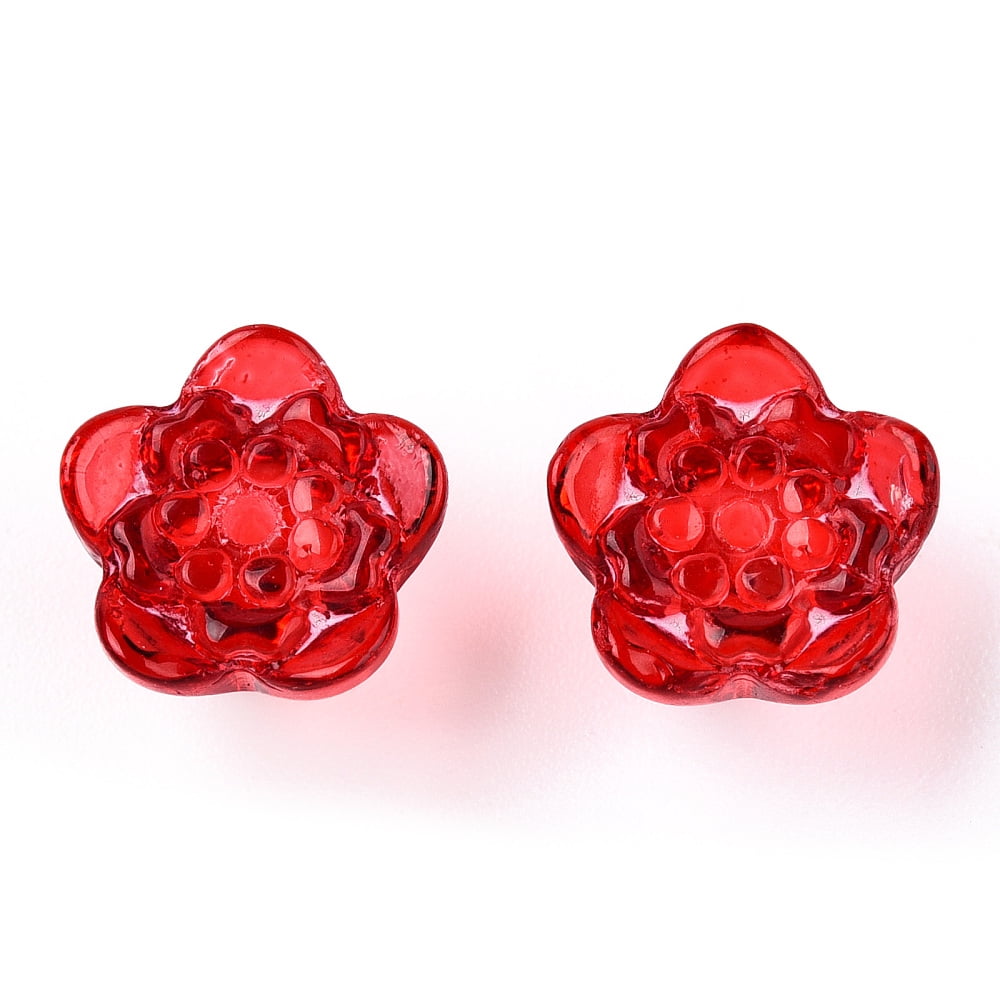 Gradient Handmade Lampwork Beads Flower Mixed Color 11x7.5mm Hole: 1.3mm