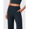 thumbnail image 3 of Pantalones de yoga CRZ YOGA Butterlift, cintura alta, pierna ancha, azul marino, talla M, 3 of 4