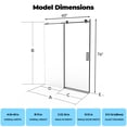 thumbnail image 2 of 56-60" W × 76" H Shower Door, Frameless Sliding Shower Door,Waterproof Glass Shower Door with Stainless Steel Handle and Seal Strip, 5/16" (8mm) Easy-Clean Tempered Glass, Matte Black, 2 of 8