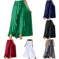 thumbnail image 4 of Idoravan Women's Basic Versatile Skirt Clearance Womens Casual Hakama Irregular Leaf Bow High Waist Long Culottes, 4 of 4