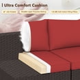 thumbnail image 3 of Vicluke 7 Piece Patio Furniture Set, Rattan Wicker Sectional Sofa Set Backyard-Wine Red（Extra Khaki Covers）, 3 of 10