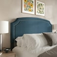 thumbnail image 2 of Home Design Bowie Queen Upholstered Headboard with Adjustable Height and Nailhead Trim, Denim Blue, Easy Assembly, 2 of 5