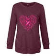 thumbnail image 4 of Craaazy Womens T Shirts Breast Cancer Shirt Casual Loose Crewneck Long Sleeve Pullover Pink Ribbon Awareness Comfy Tops Gifts, 4 of 4