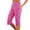 Hot Pink, variant on Women Capri Pants Fashion Comfortable Mid Waist Sport Cropped Trousers Womens Pants Sky Blue S