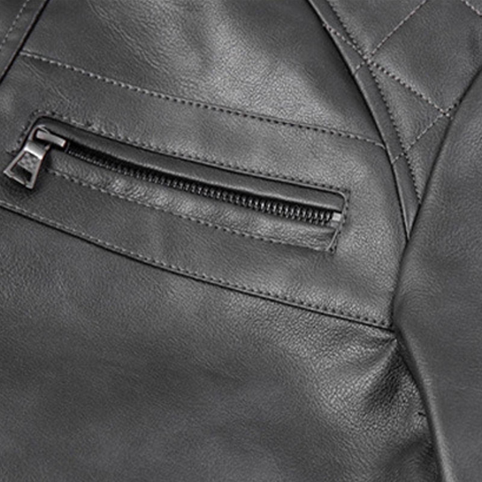 Olyvenn Cafe Racer Distressed Mens Lambskin Leather Jacket - Genuine Men Leather Jacket - Mens Leather Biker Jacket Black 8