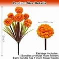 thumbnail image 6 of Zukuco 4 Bundles Artificial Fall Mums Flowers Silk Small Chrysanthemum Ball Outdoor Flower UV Resistant Autumn Home Kitchen Outside Porch Garden Pots Decoration (Orange), 6 of 10