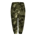 thumbnail image 3 of AWXNJUX Womens Linen Pants Capri Leggings for Women 2024 High Waisted Cutout Yoga Capris Lightweight Cozy Cropped Pants Solid Soft Pajams Pants Palazzo Pants Woman's Pants (Camouflage,M), 3 of 4