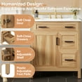 thumbnail image 2 of Noble House 30" Bathroom Vanity with Ceramic Sink, Soft Close Doors & Drawers, Adjustable Shelf, Wood Finish, 2 of 11