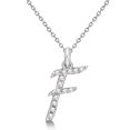 thumbnail image 1 of Personalized Diamond Script Letter Initial Necklace in 14k White Gold, 1 of 2