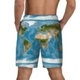 thumbnail image 2 of Lsque Mens Swim Trunks Earth View World Map Pattern - Bathing Suit Compression Liner - Beach Swim Shorts Swimwear - (S-3XL) - Stretch Quick Dry -Small, 2 of 9