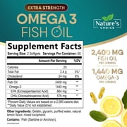 Omega 3 Fish Oil 2400 mg - Triple Strength Fish Oil Omega 3 Capsules - Essential Fatty Acids EPA & DHA Supplement - Best Brain & Heart Health Support Supplements - USA Bottled, Non-GMO - 120 Softgels