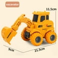 thumbnail image 3 of 1/6PCS Engineering Vehicle Toys Press Sliding Simulation Excavator Bulldozer Doll Children Model Educational Toy Kids Puzzle, 3 of 10