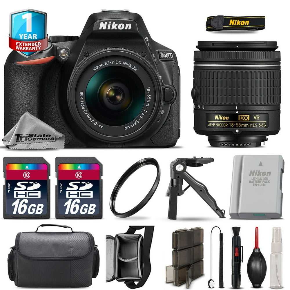 Nikon D5600 DSLR Camera + 1855mm VR + Extra Battery + UV + 32GB + 1yr