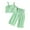 Green, variant on Piomll Girls Matching Sets Striped 3 Pcs Strappy Tank Wide Leg Adjustable Waist Belt Beachwear Kids Outfits