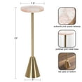 thumbnail image 6 of Kate and Laurel Sitara Modern Glam Drink Table, 8 x 8 x 23, Pink Quartz and Gold, Unique Round Stone Mini Table for Use as Bathroom Accent Table or Pedestal Martini Table, 6 of 10