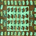 thumbnail image 1 of Ahgly Company Indoor Square Persian Turquoise Blue Traditional Area Rugs, 5' Square, 1 of 4