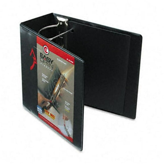 Cardinal  Recycled ClearVue EasyOpen Vinyl D-Ring Presentation Binder- Black - 5in. Capacity