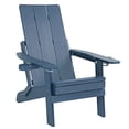 thumbnail image 6 of Innovaze Folding Adirondack Chair with Ottoman, 700LBS Heavy Duty Poly Lumber Outdoor Chair, Adjustable Back, Cup Holders, All Weather HIPS Patio Chair for Porch, Backyard, Pool (Navy Blue), 6 of 13