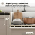 thumbnail image 2 of HOROW White Undermount/Topmount Kitchen Sink, 19"D x 24"W x 11"H Rectangular with Bottom Grid and Strainer Drain, 2 of 9