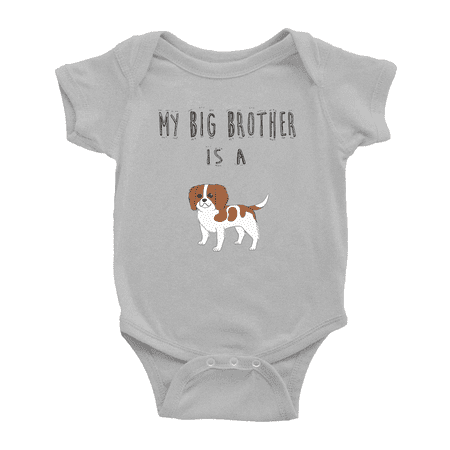 

My Big Brother Is A Cavalier King Charles Spaniel Dog Funny Baby Clothing Bodysuits