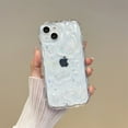 thumbnail image 4 of Funda transparente con purpurina y cristal de mariposa 3D para iPhone, 15, 14 Plus, 13, 12, 11, 16 Pro Max, XR, XS Max, estrella brillante, perla, onda, 4 of 5