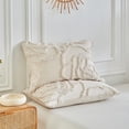 thumbnail image 4 of Tufted Boho Duvet Cover Set 3 Pieces, Khaki Jacquard Embroidery Bedding, Soft Microfiber All Season Bedding Set, King Size, 4 of 6